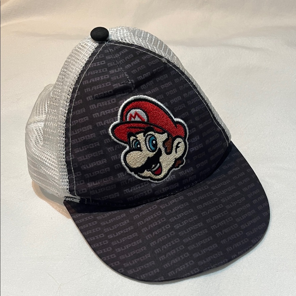 Nintendo Kids Cap with Red Mario Patch & White Mesh